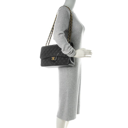 Chanel Caviar Quilted Jumbo Double Flap Black 2 of 8