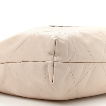 Chanel Shiny Calfskin Quilted Small Chanel 22 Ecru 10 of 11