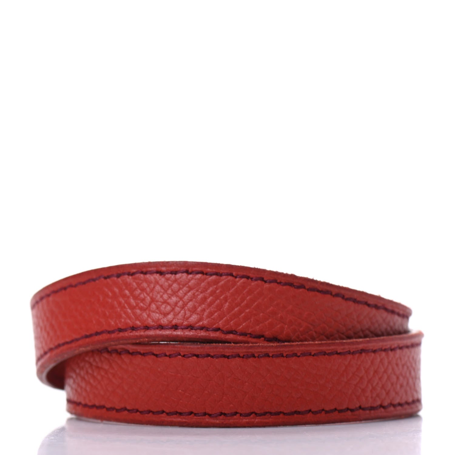 Hermes Epsom Kelly Double Tour Bracelet Vermillion 3 of 5