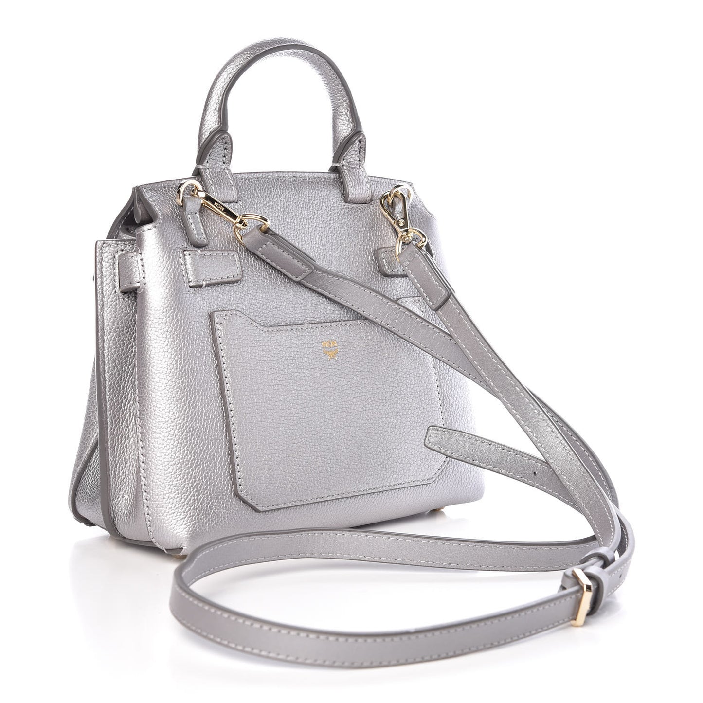 Grained Calfskin Milla Crossbody Spike Silver