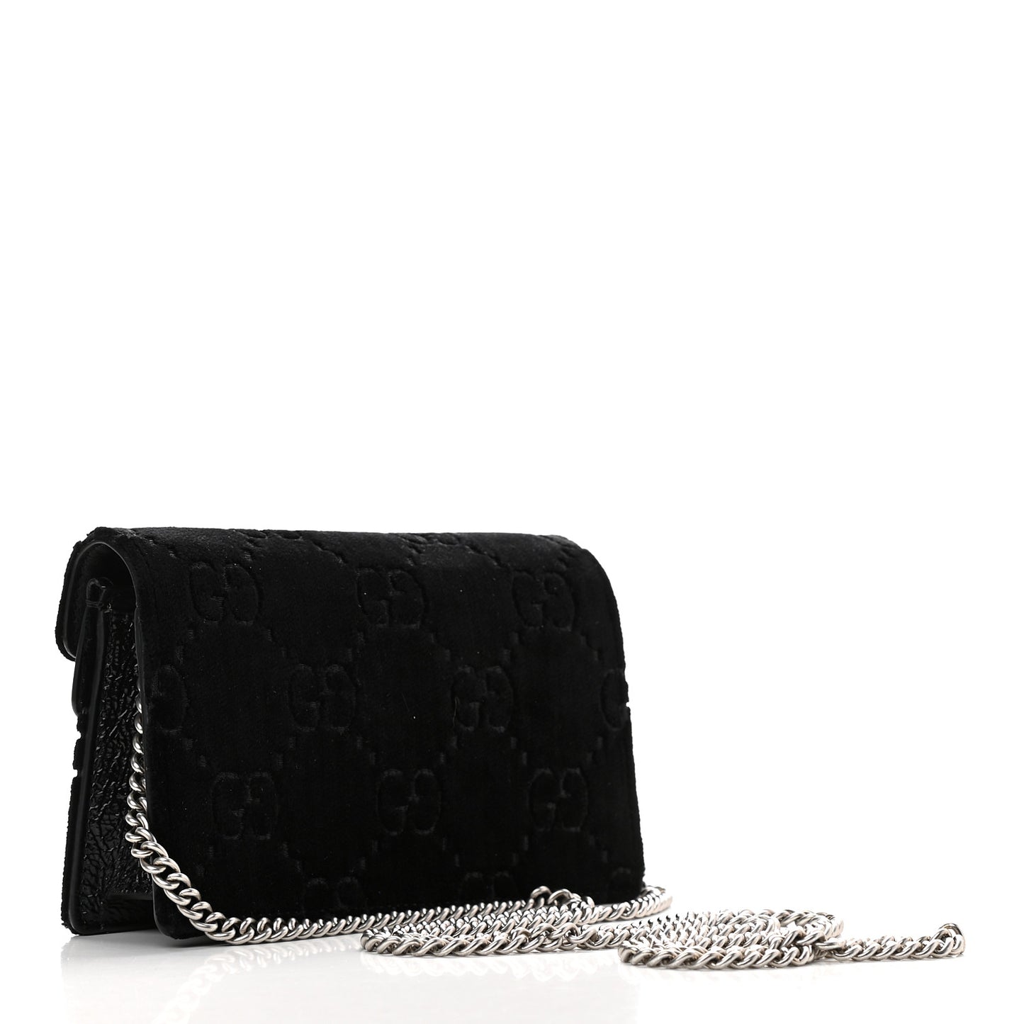 Velvet GG Monogram Super Mini Dionysus Shoulder Bag Black