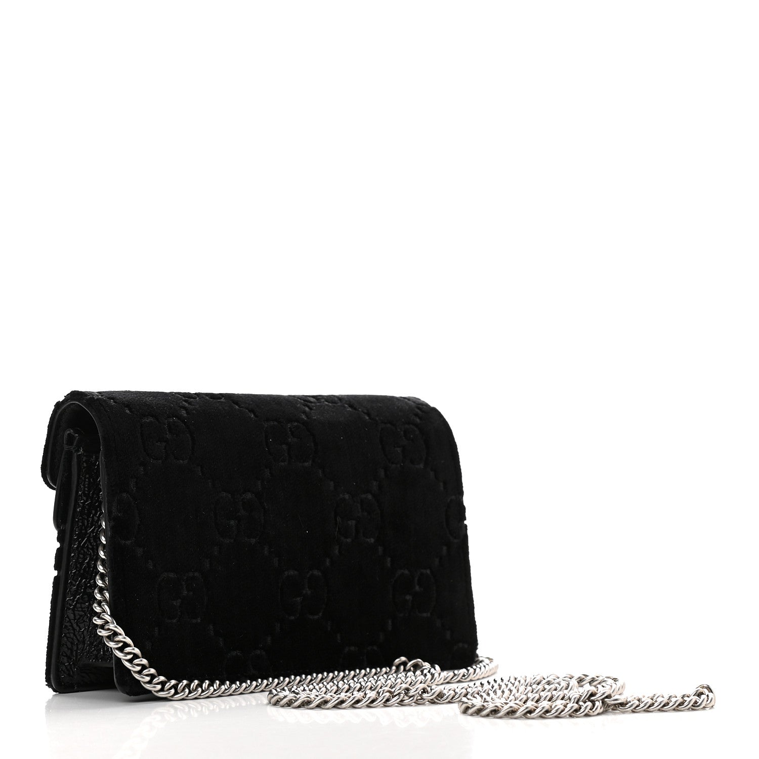 Gucci Velvet GG Monogram Super Mini Dionysus Shoulder Bag Black 3 of 8