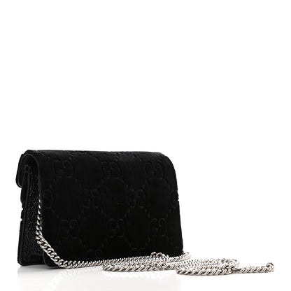 Gucci Velvet GG Monogram Super Mini Dionysus Shoulder Bag Black 3 of 8