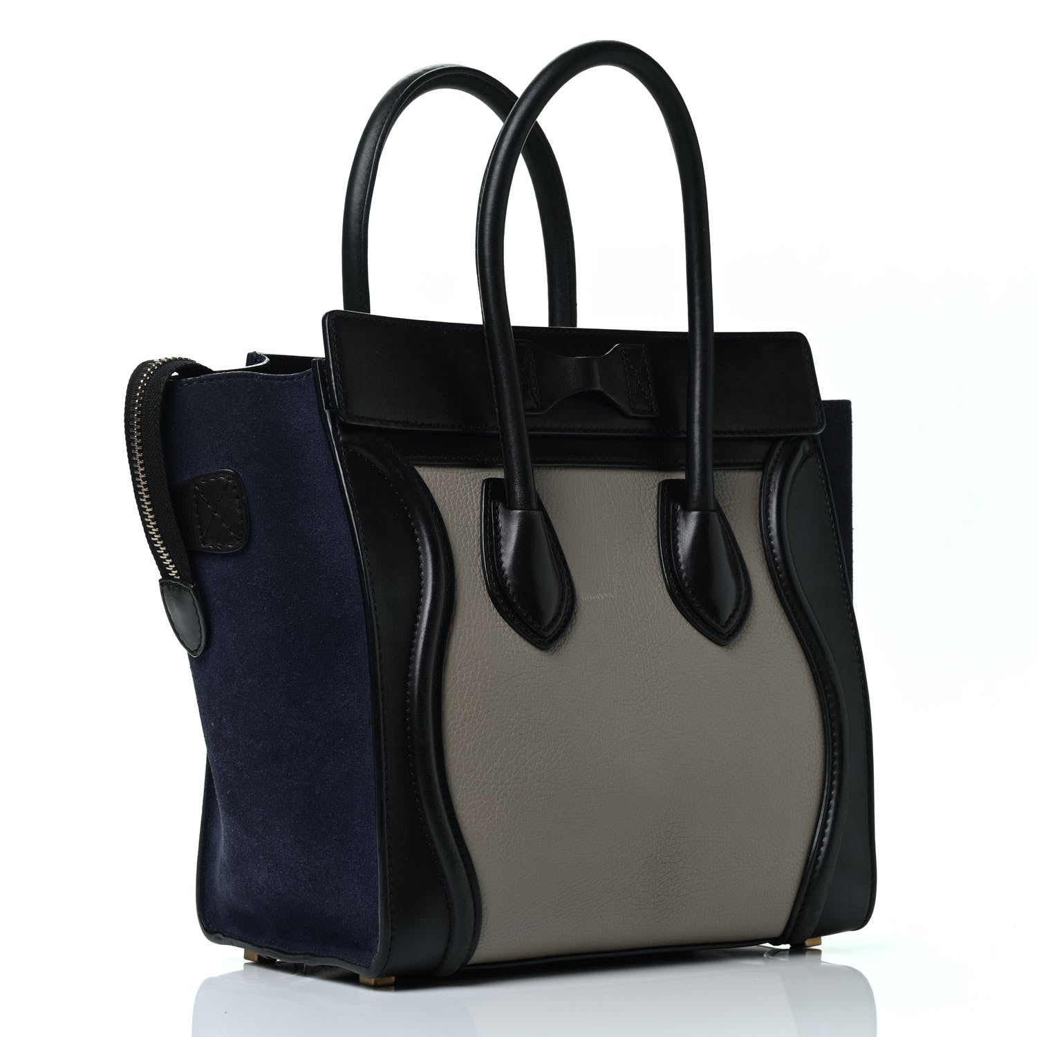 Celine Elephant Calfskin Suede Micro Tri-Color Luggage Sand 2 of 4