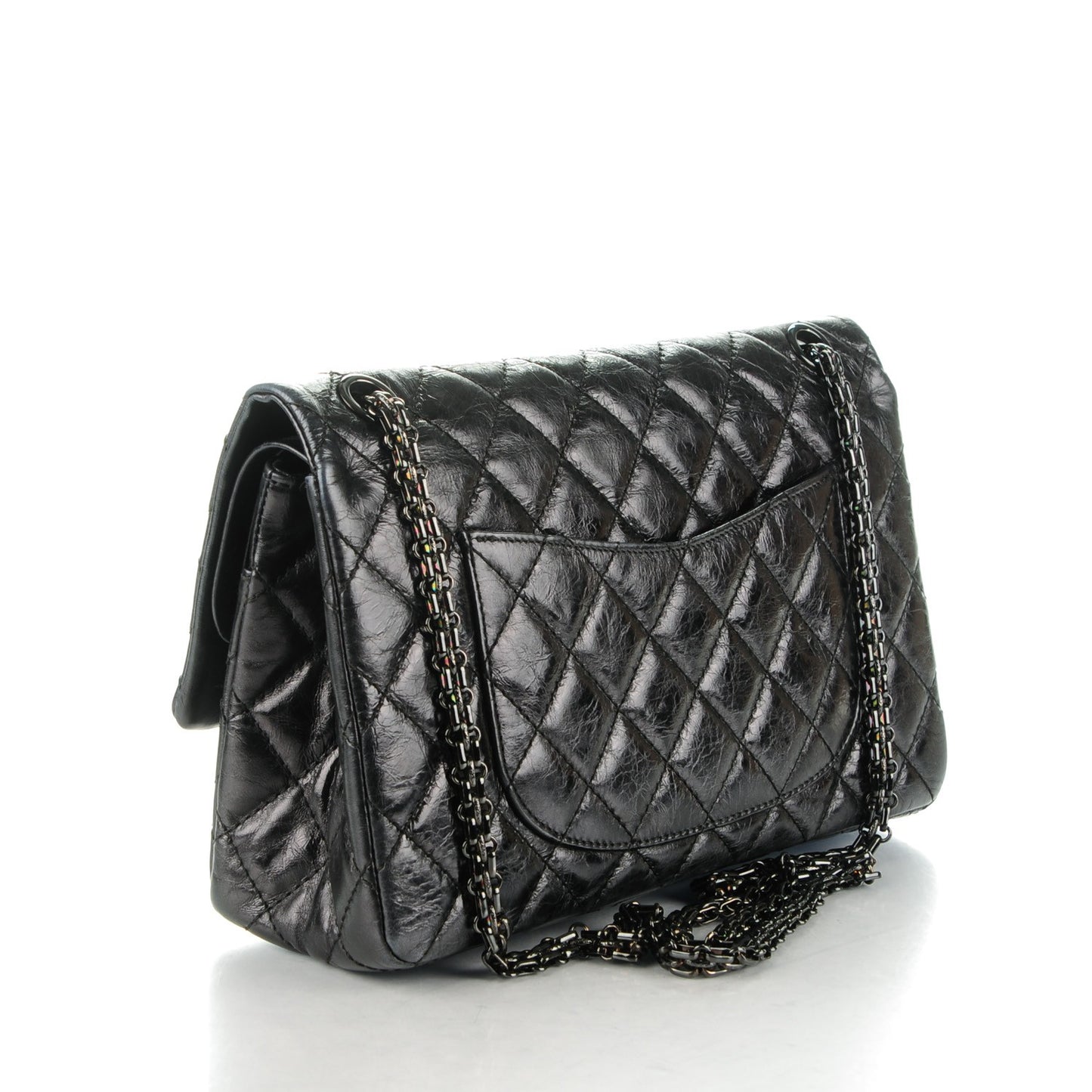 Glazed Calfskin Quilted 2.55 Reissue 226 Flap So Black