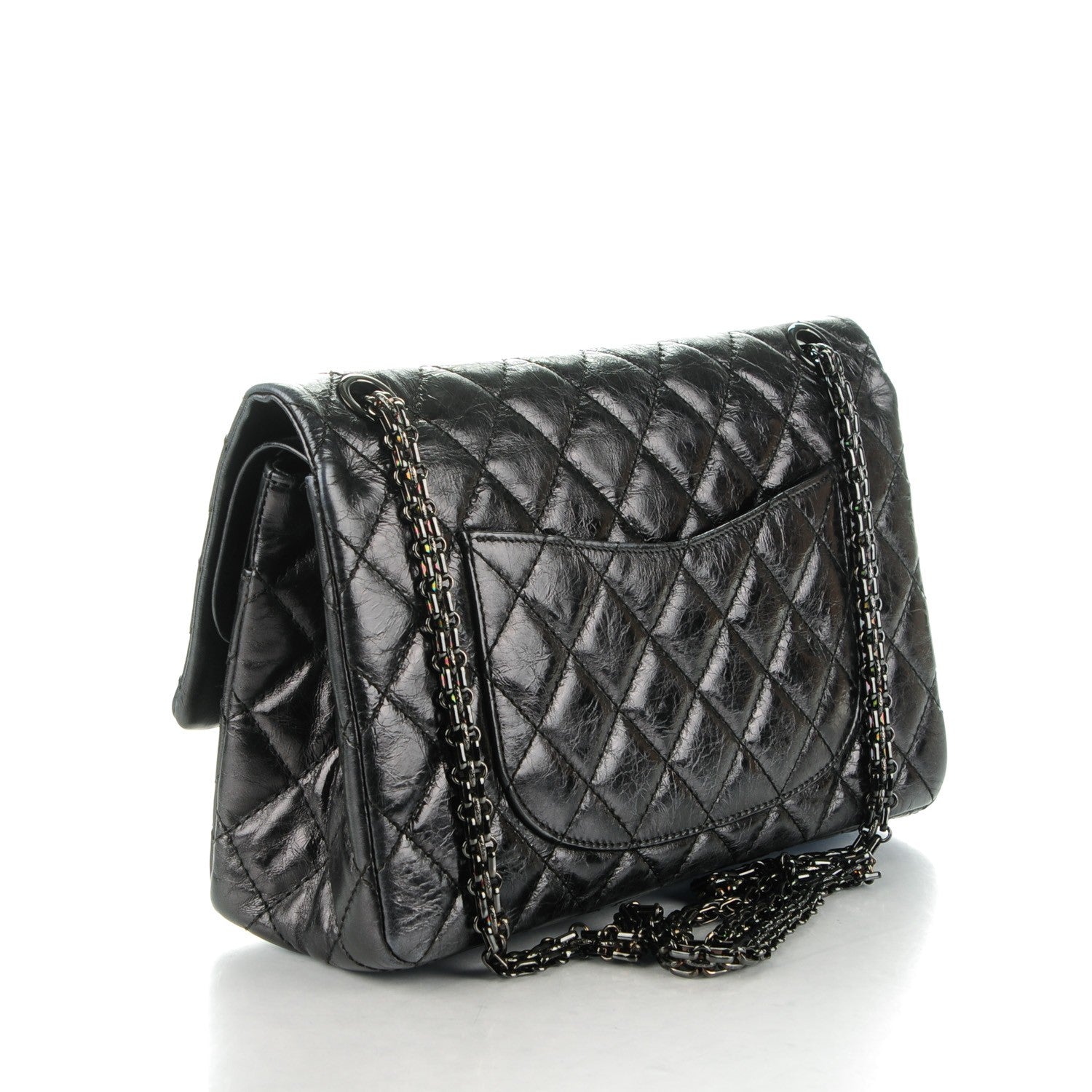 Chanel Glazed Calfskin Quilted 2.55 Reissue 226 Flap So Black 3 of 8