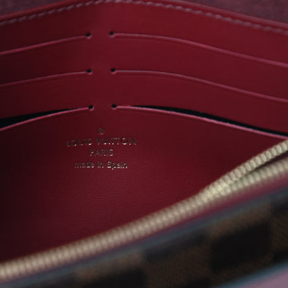 Louis Vuitton Damier Ebene Vavin Chain Wallet Red 6 of 11