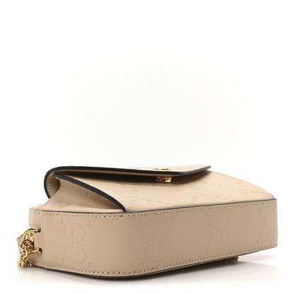 Gucci Calfskin GG Super Mini Debossed Chain Wallet Light Beige 4 of 10