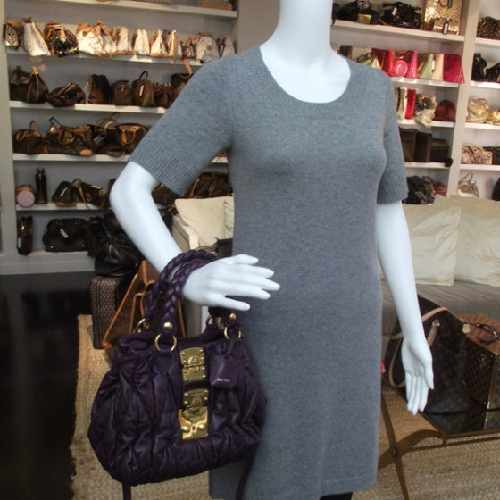 Miu Miu Lambskin Small Matelasse Coffer Purple 2 of 12