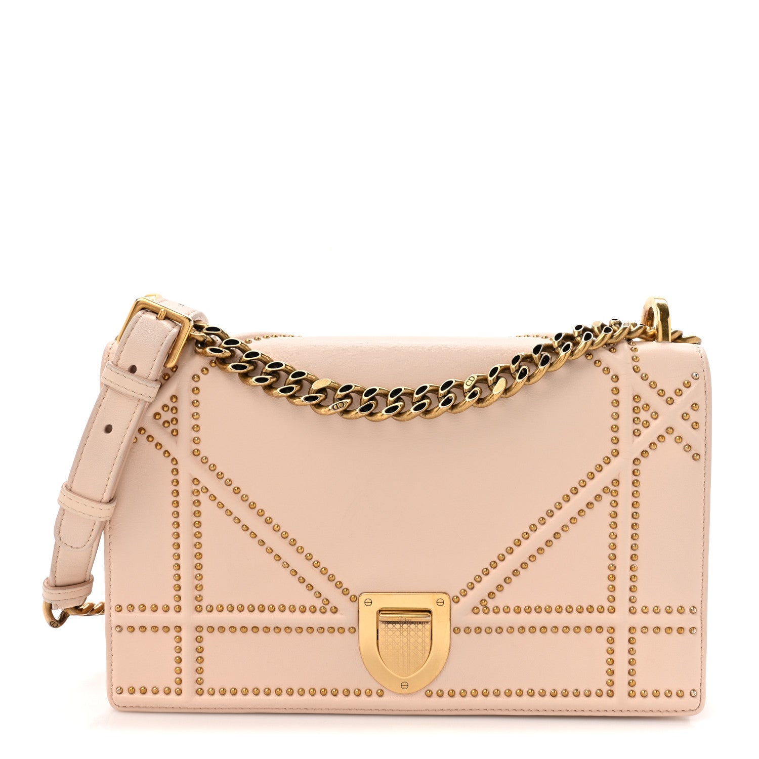 Christian Dior Lambskin Studded Medium Diorama Flap Bag Rose Poudre 1 of 15
