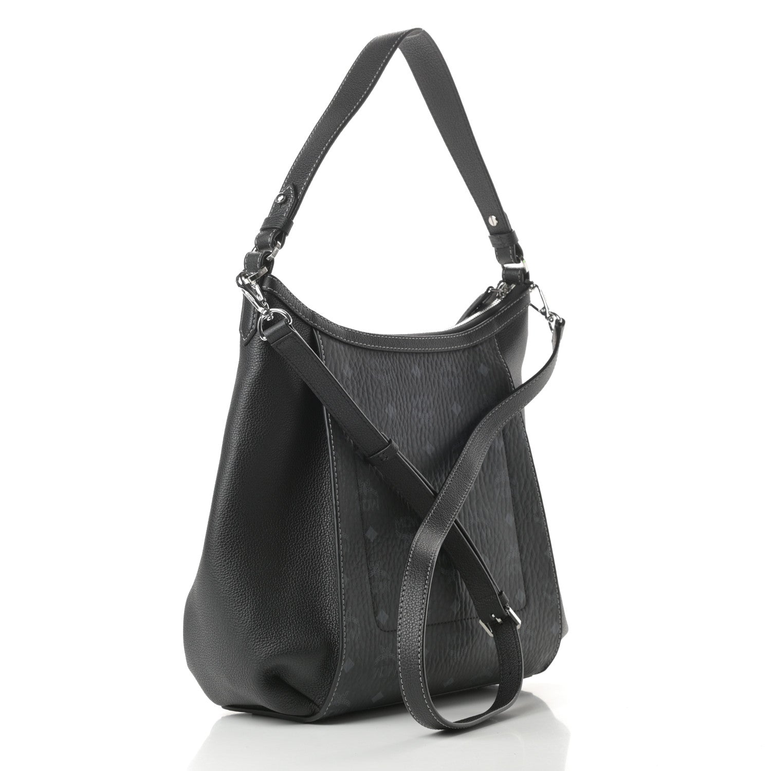 MCM Visetos Medium Luisa Hobo Black 3 of 9
