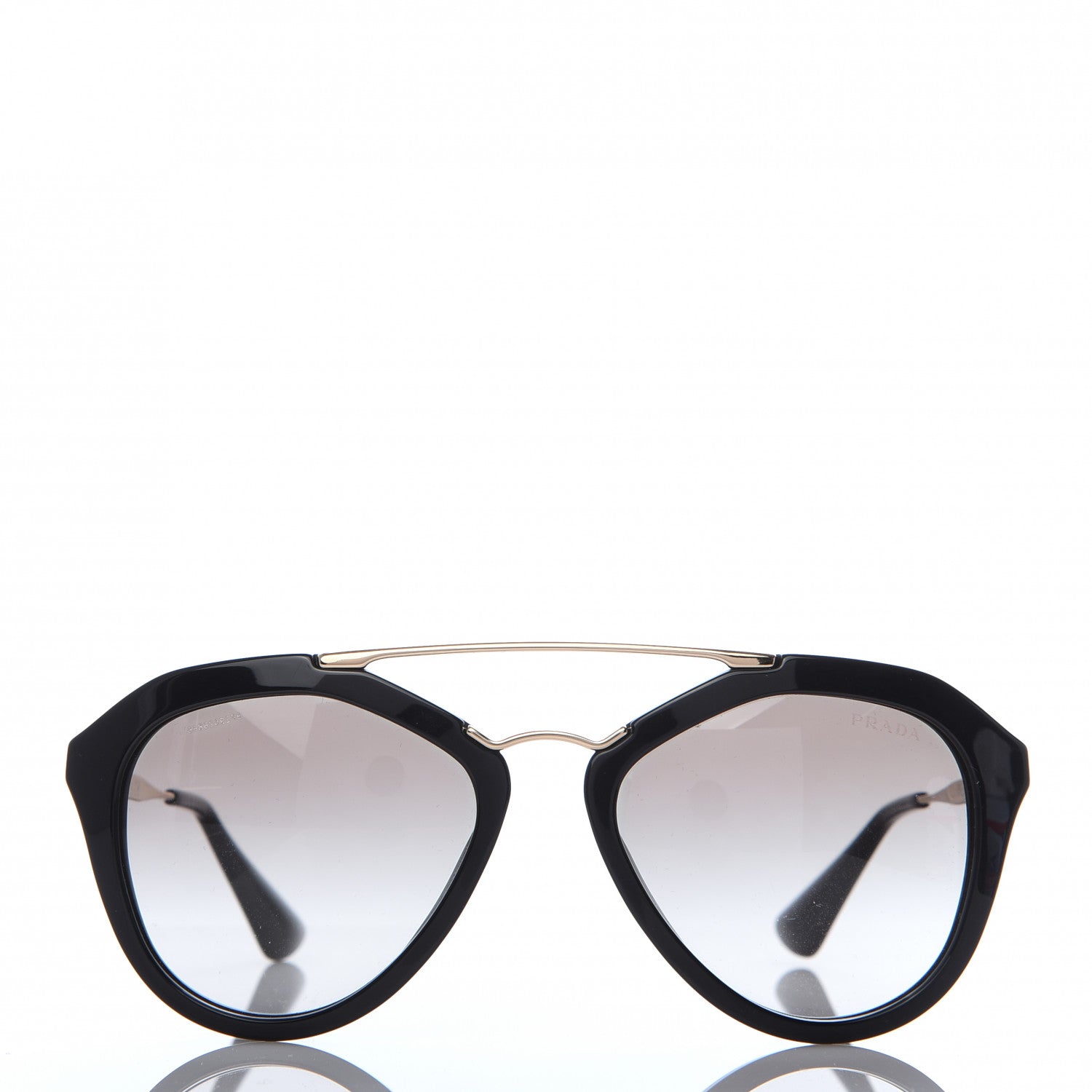 Prada Acetate Metal Cinema Sunglasses SPR 12Q Black 2 of 8