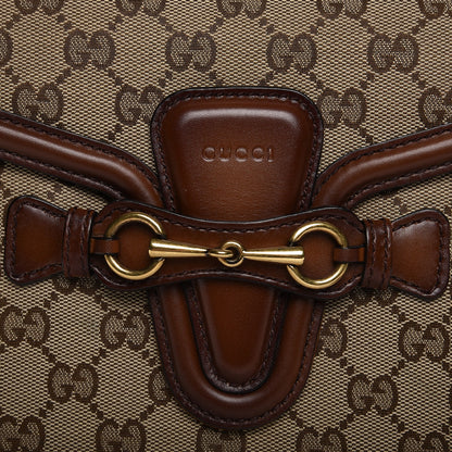 Gucci Monogram Medium Lady Web Shoulder Bag Beige Cuir 8 of 9