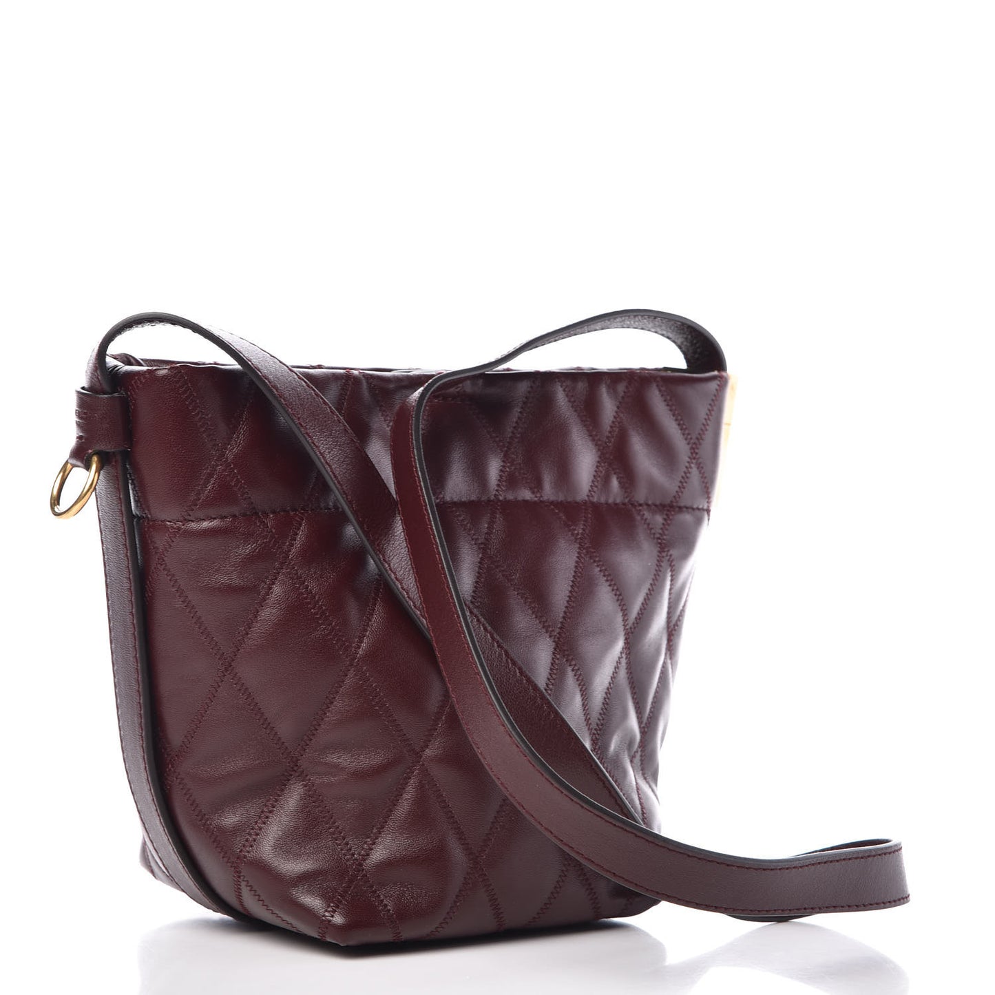 Lambskin Quilted Mini GV Bucket Bag Aubergine