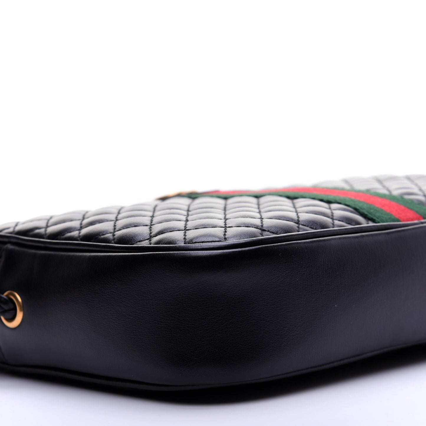 Calfskin Web Trapuntata Small GG Shoulder Bag Black