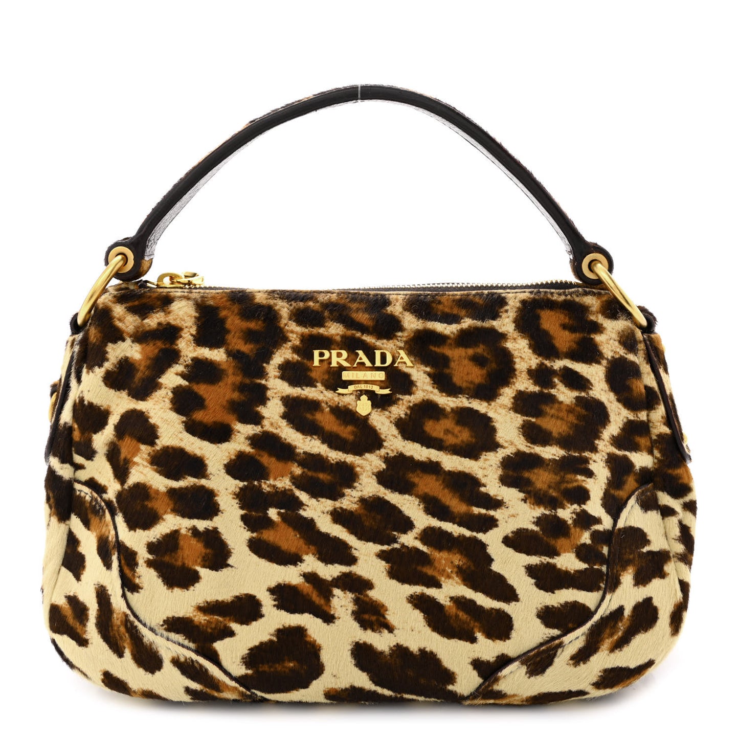 Calf Hair Leopard Print Bag Avorio