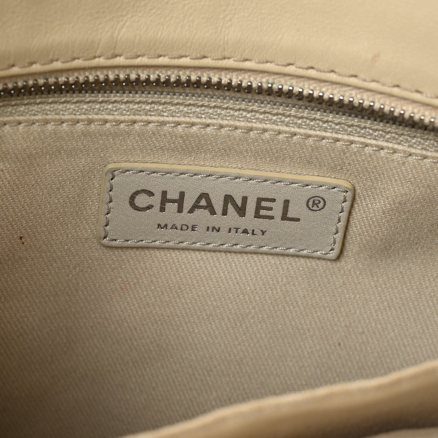 Calfskin Quilted In the Business North South Tote Ivory