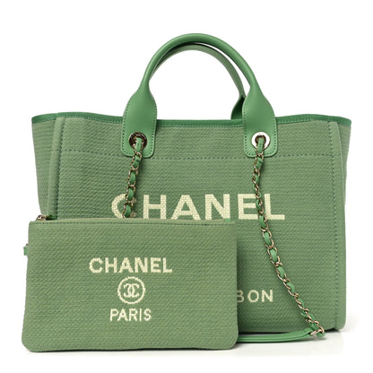 Chanel Mixed Fibers Small Deauville Tote Green 3 of 11