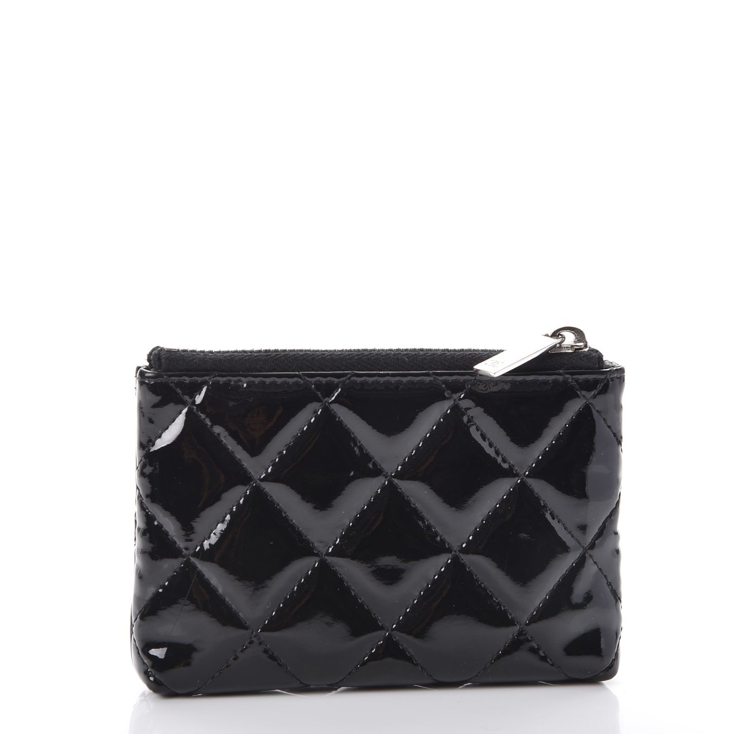 Patent Quilted Brilliant Key Holder Case Black