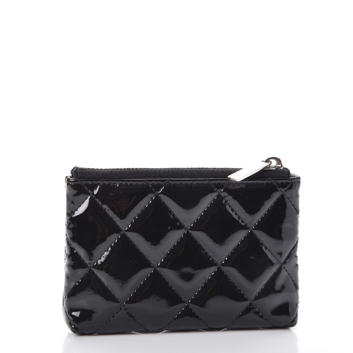 Chanel Patent Quilted Brilliant Key Holder Case Black 3 of 9