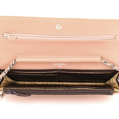 Chanel Lambskin Logo Embossed Wallet On Chain WOC Light Pink 5 of 12