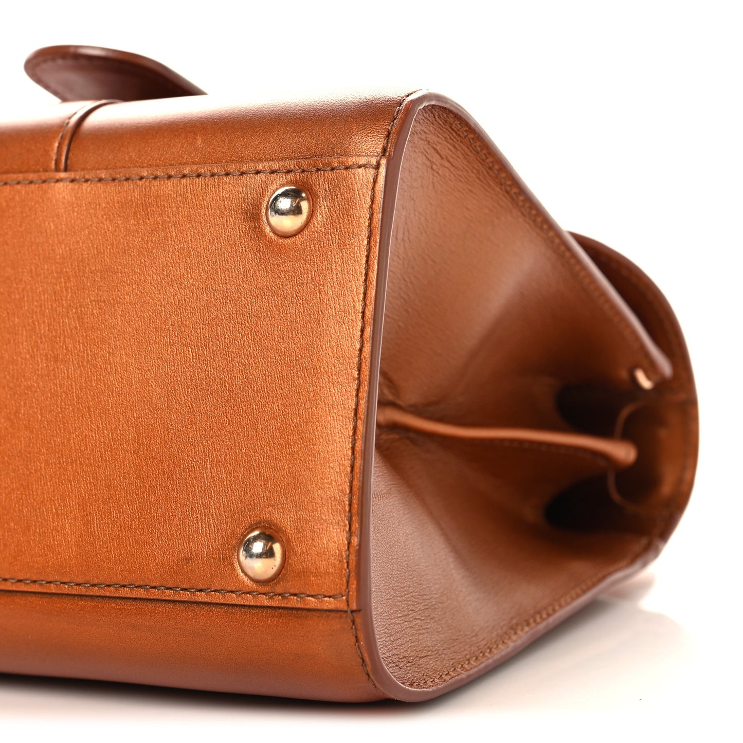 Box Calfskin Mini Brillant Satchel Bronze