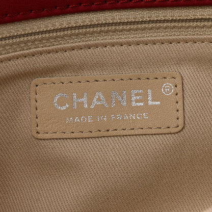 Chanel Calfskin Quilted Double Stitch Hamptons Clutch with Chain Red Red 6 of 14