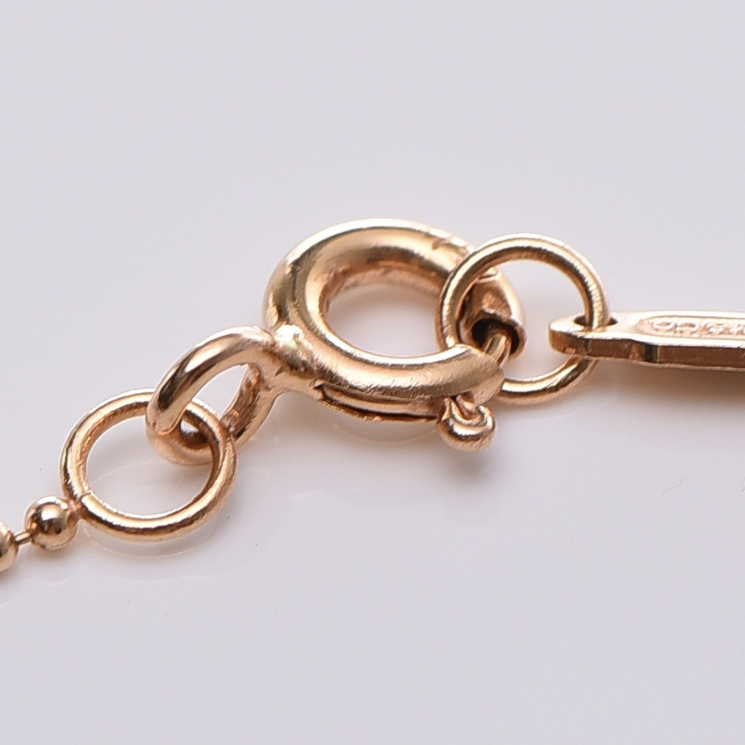 Tiffany 18K Rose Gold Beaded Chain Necklace 4 of 5