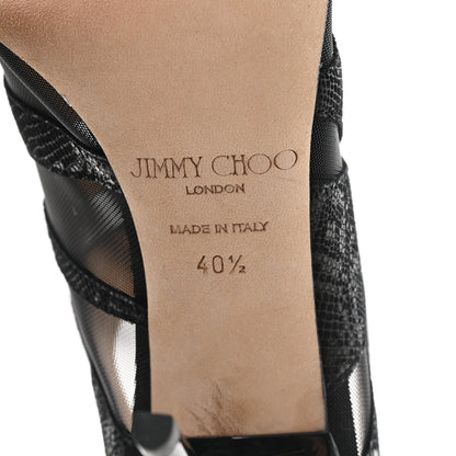 Jimmy Choo Suede Snake Embossed Mesh Wister Ankle Booties 40.5 Black 7 of 9