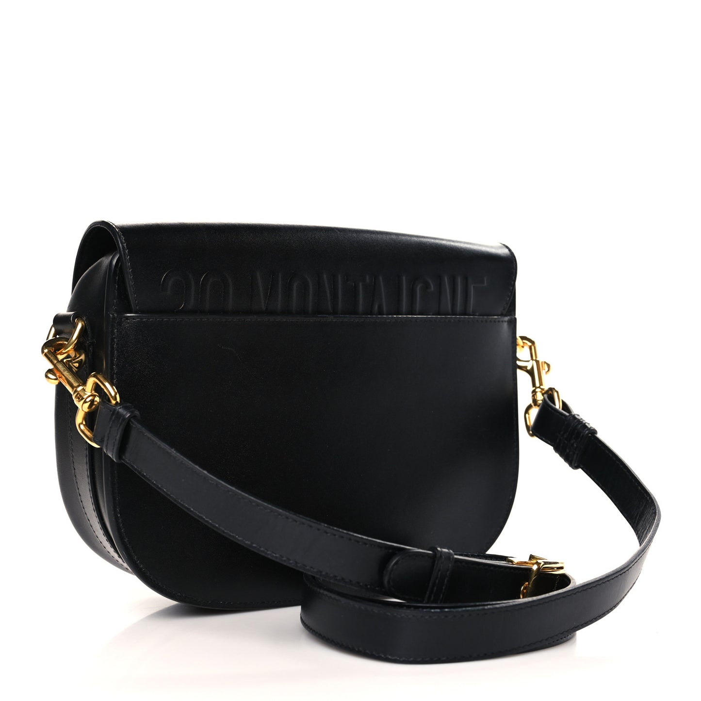 Box Calfskin Medium Bobby Flap Black