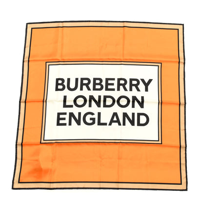 Burberry Silk London England Square Scarf Orange 1 of 3