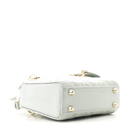 Christian Dior Patent Cannage Micro Lady Dior Light Blue 4 of 10