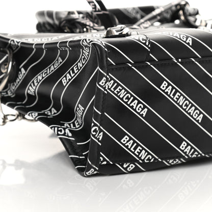 Balenciaga Veau Allover Logo Classic Silver Hardware S City Black White 9 of 10