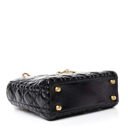 Christian Dior Crinkled Patent Cannage Small Lucky Badges My Lady Dior Black 4 of 11