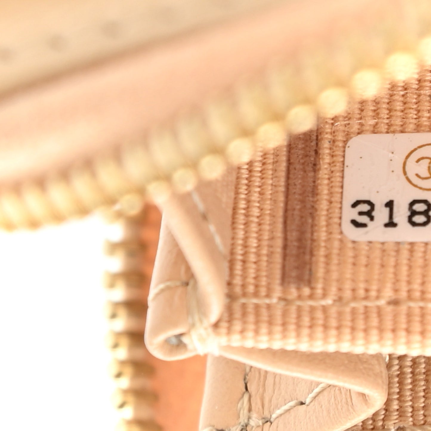 Caviar Quilted Zip Around Coin Purse Beige