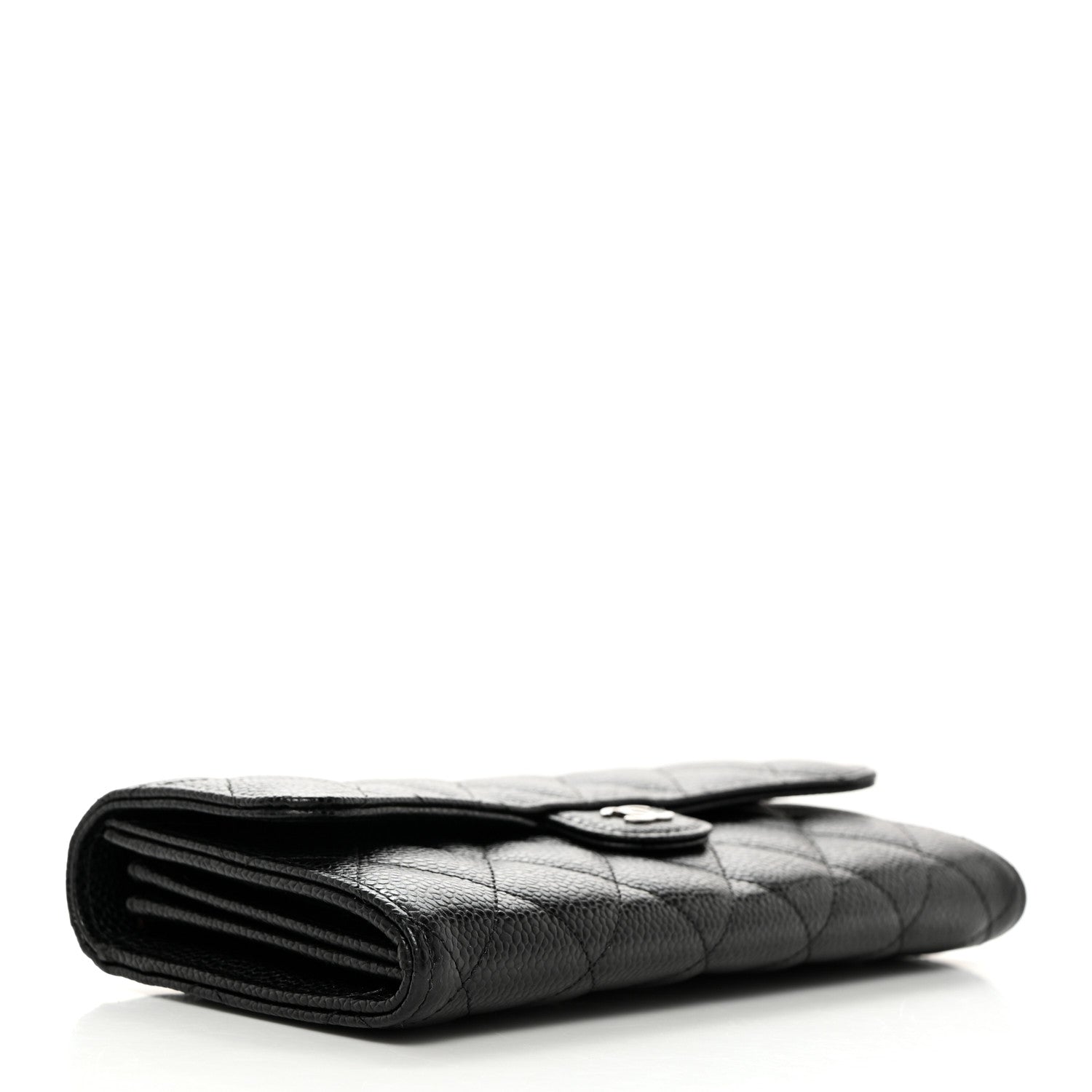 Chanel Caviar Quilted Large Gusset Flap Wallet Black 4 of 9