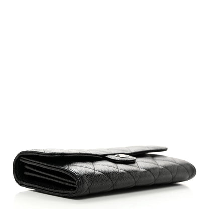 Chanel Caviar Quilted Large Gusset Flap Wallet Black 4 of 9