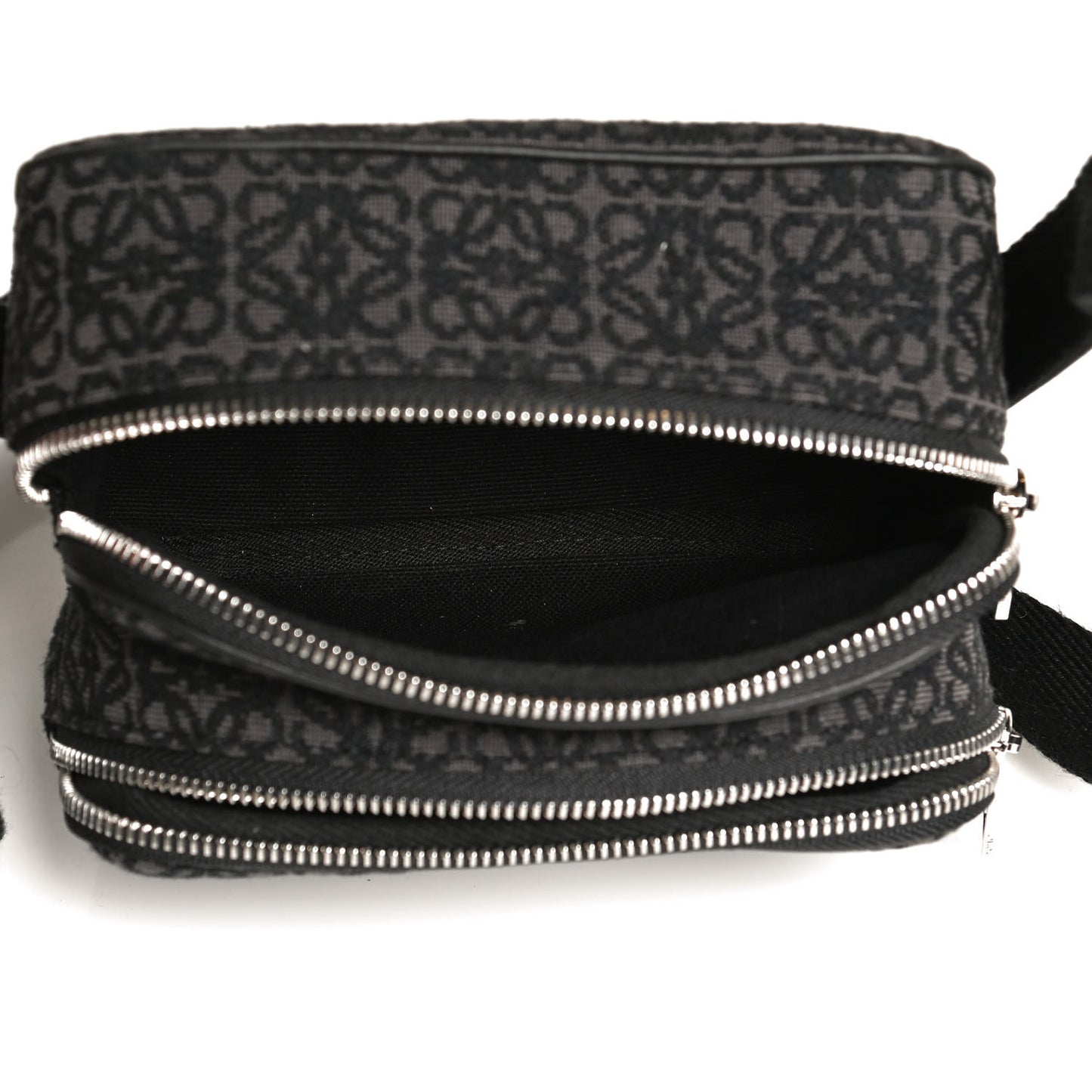 Jacquard Anagram Calfskin Mini Camera Bag Anthracite Black