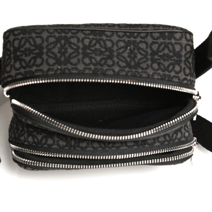 Loewe Jacquard Anagram Calfskin Mini Camera Bag Anthracite Black 5 of 10