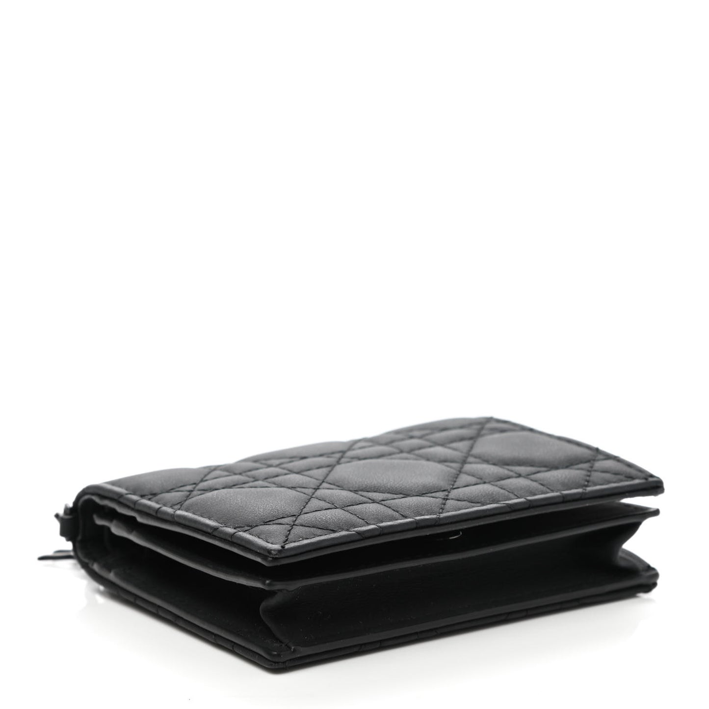Ultra Matte Calfskin Mini Lady Dior Wallet Black