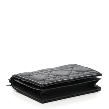 Christian Dior Ultra Matte Calfskin Mini Lady Dior Wallet Black 4 of 8