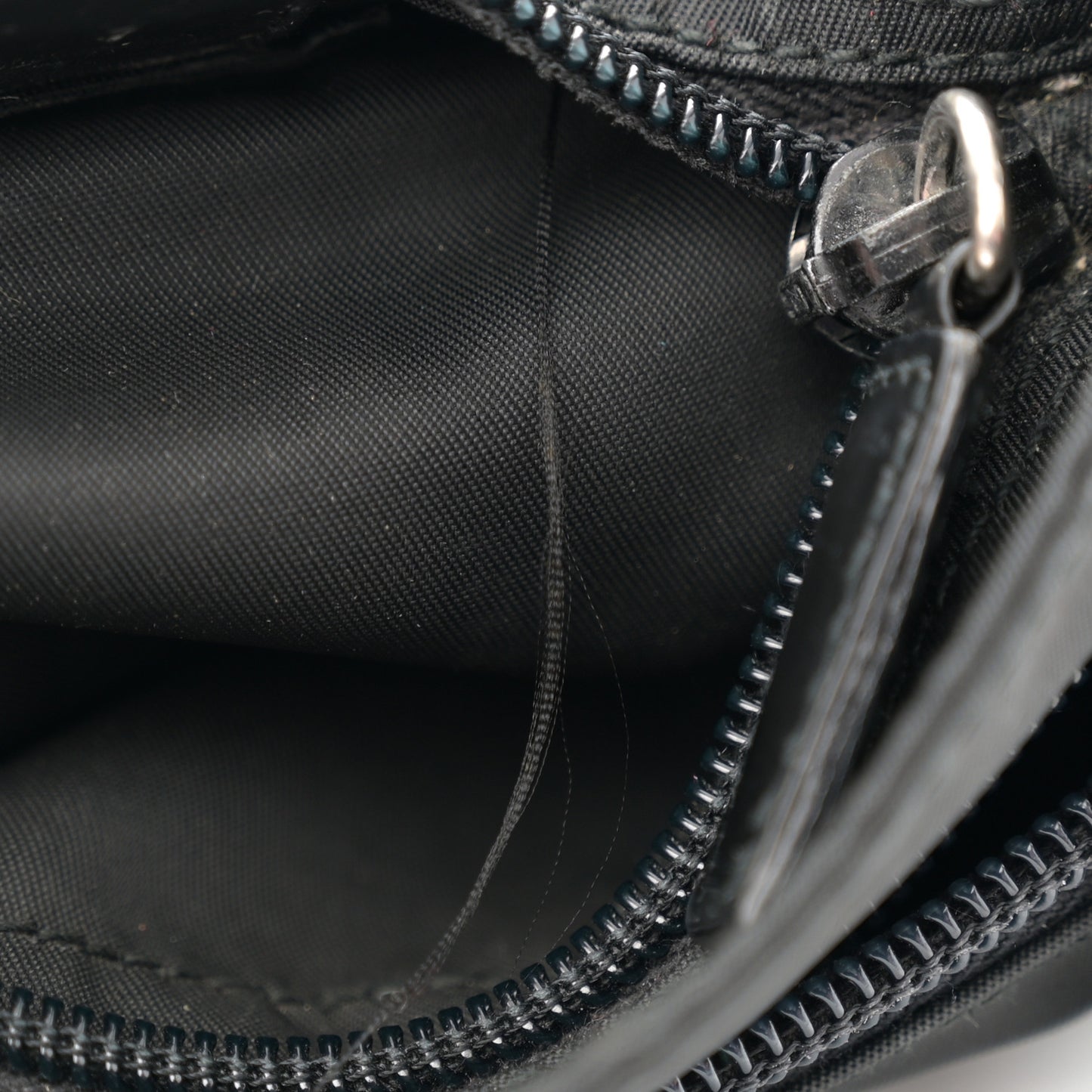 Nylon Small Flat Messenger Bag Black