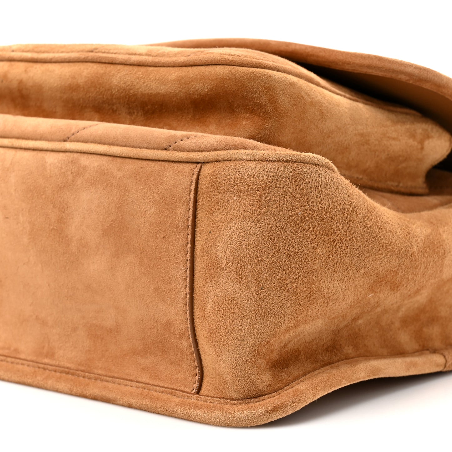 Suede Monogram Medium Niki Chain Satchel Cinnamon