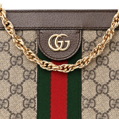 Gucci GG Supreme Monogram Web Small Ophidia Chain Shoulder Bag Brown 8 of 15