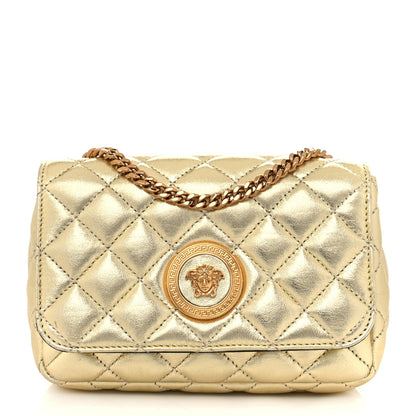 Versace Metallic Nappa Quilted Small Medusa Chain Crossbody Gold 1 of 9