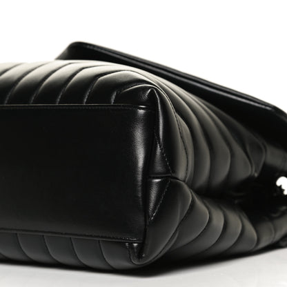 Saint Laurent Calfskin Y Quilted Monogram Medium Loulou Chain Satchel Black 12 of 14