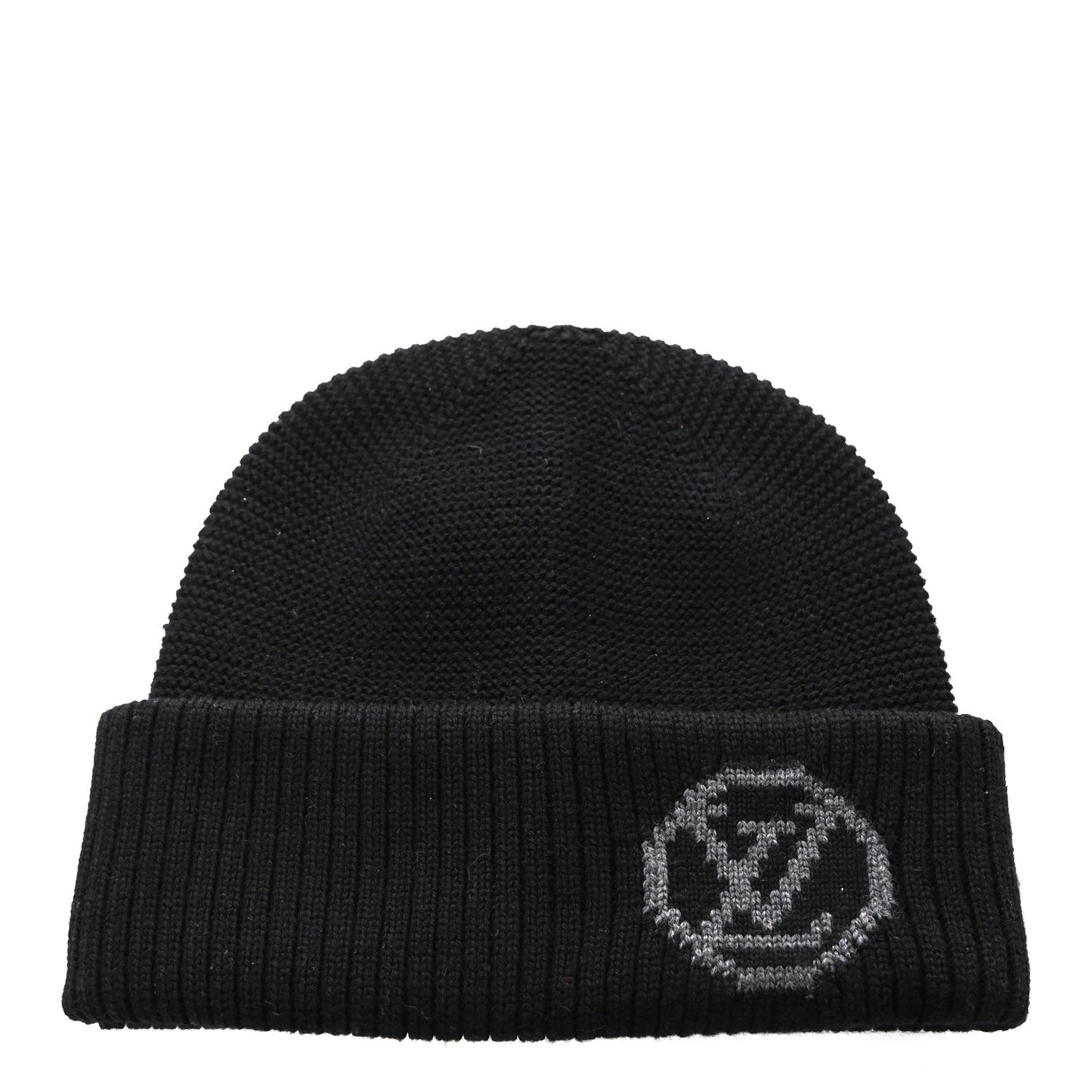 Wool Beanie Monogram Hat Black