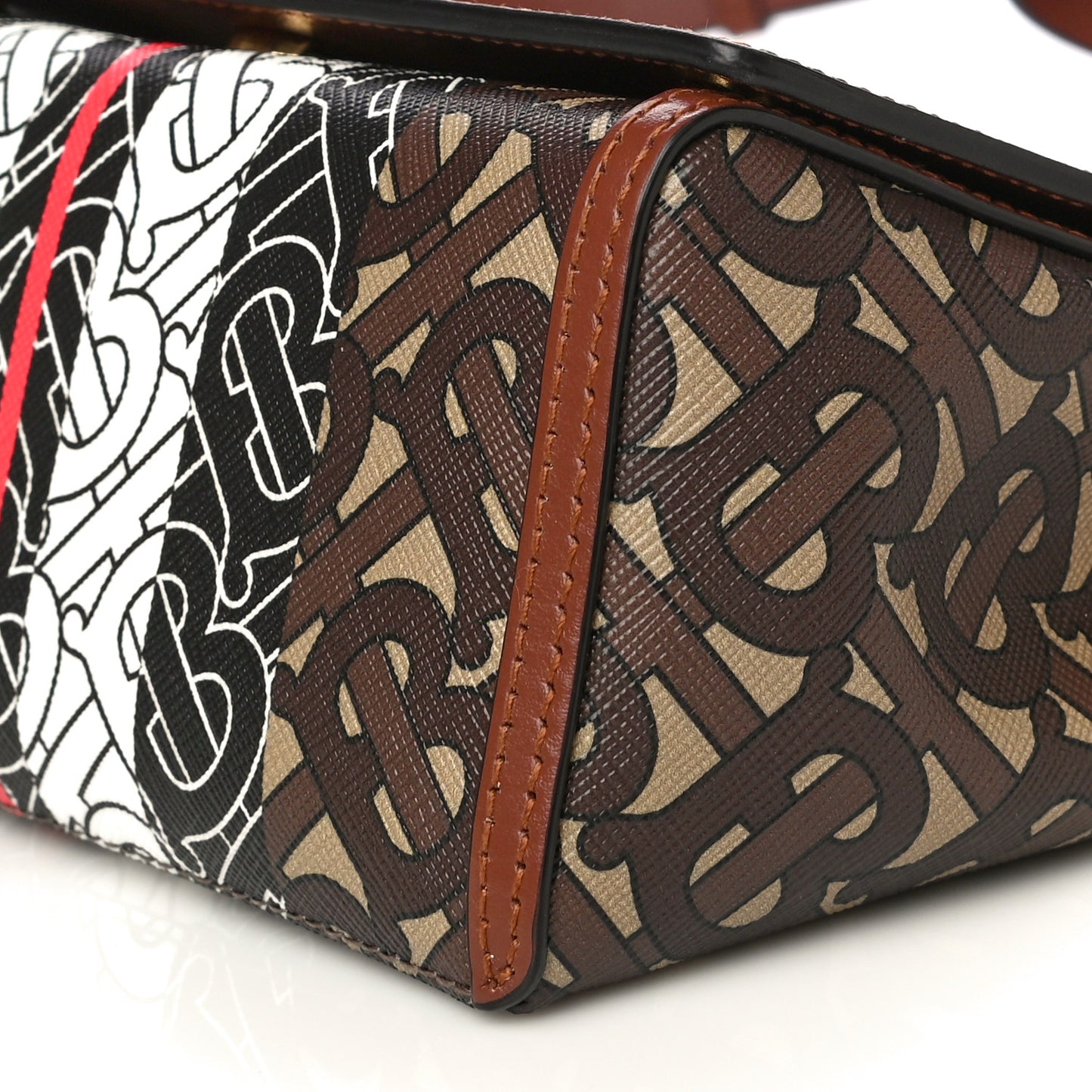 E-Canvas Monogram Stripe Hackberry Crossbody Bag Bridle Brown