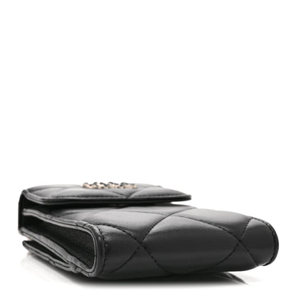 Chanel Lambskin Quilted Chanel 19 Phone Holder With Chain Black 4 of 11