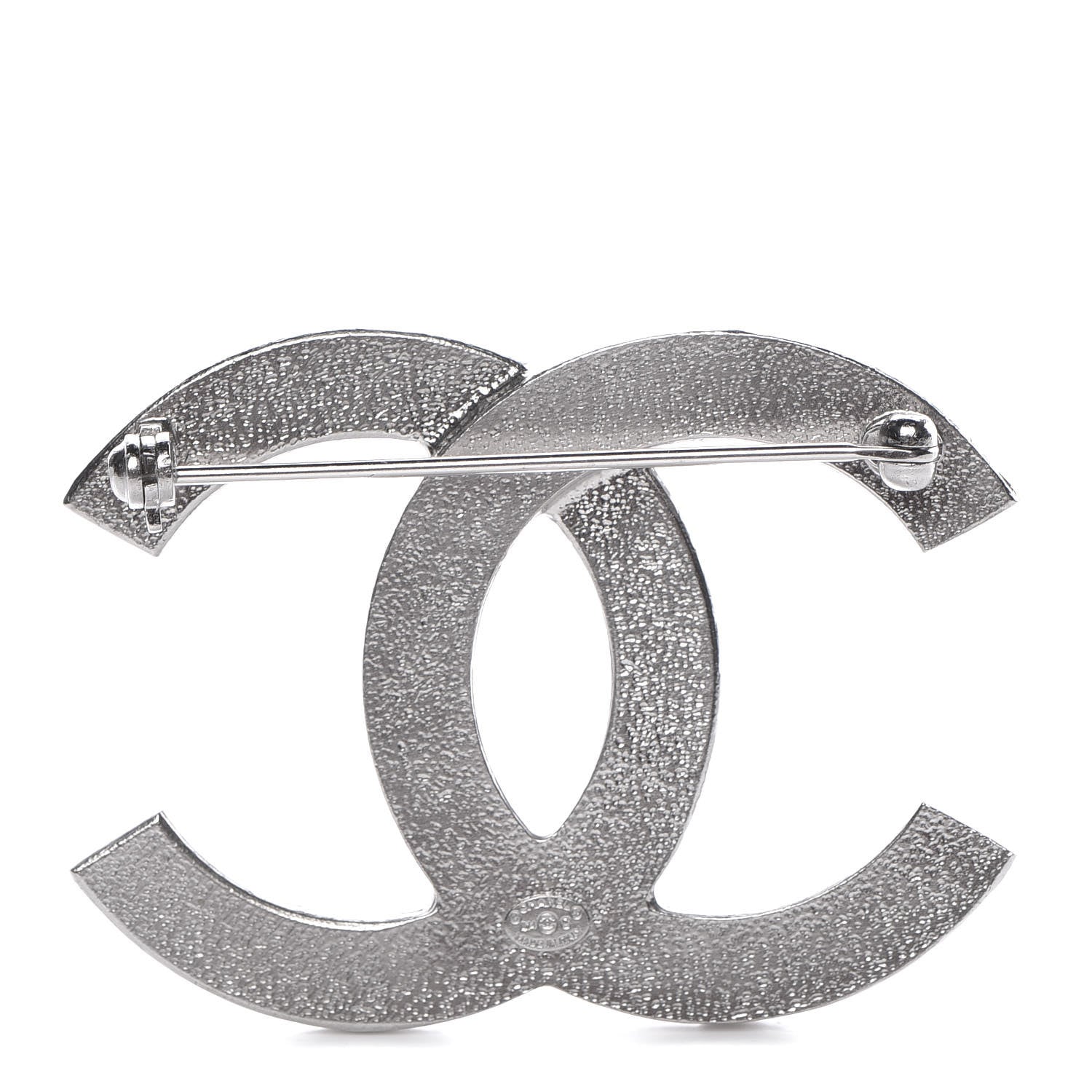 Chanel Crystal CC Brooch Silver 3 of 7